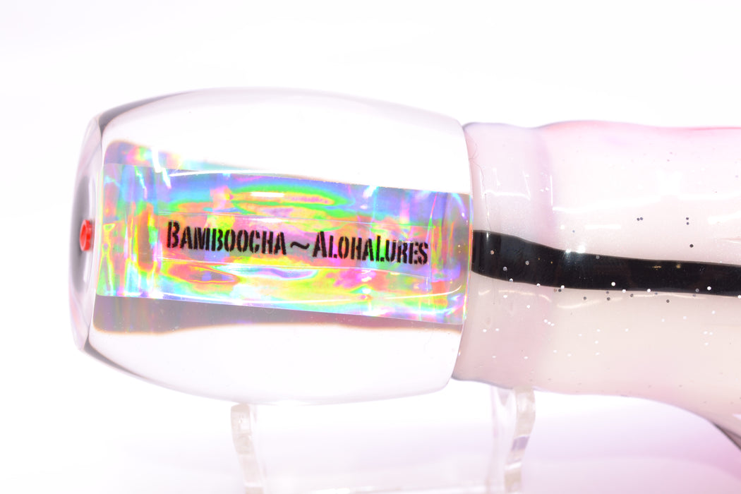 Aloha Lures Silver Rainbow Black Back Red Eyes Bamboocha 12" 11.5oz Skirted Gay Bob