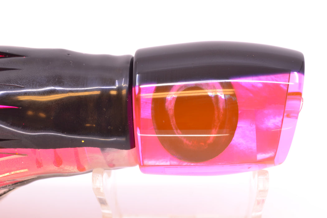 Moyes Lures Pink MOP Black Back Taxi Eyes Medium J-Boy 12" 7oz Skirted Skipjack/Pink