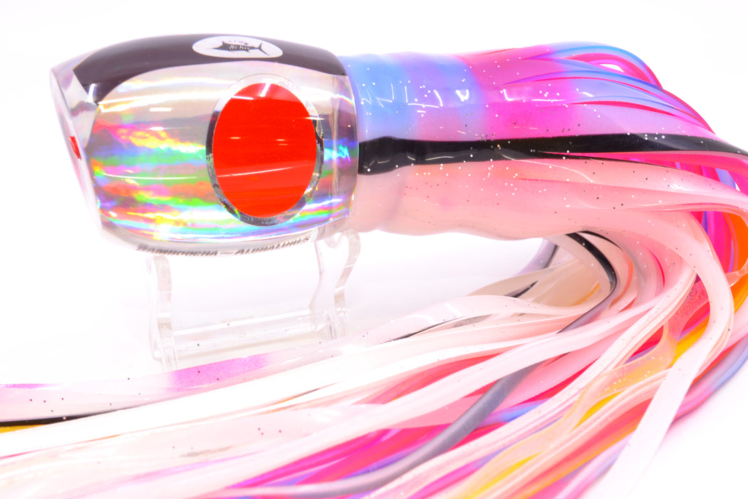 Aloha Lures Silver Rainbow Black Back Red Eyes Bamboocha 12" 11.5oz Skirted Gay Bob