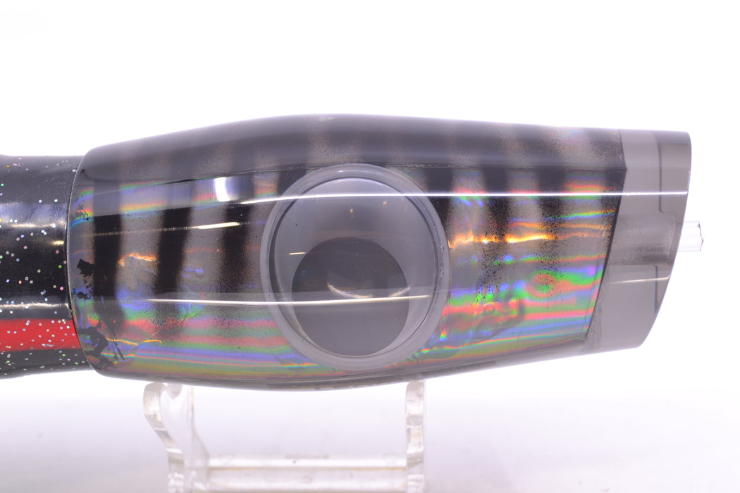 Big T Lures Smoke Rainbow Pearl Black Striped Back Leopard 12" 10.7oz Skirted Black GZE