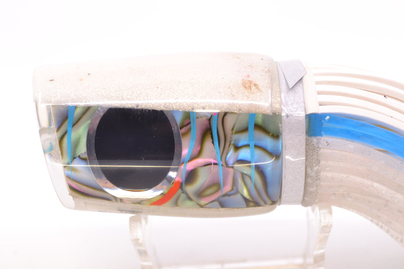 Amaral Lures Abalone Shell Ice Blue Stripes White Back Diamondback 12" 7oz