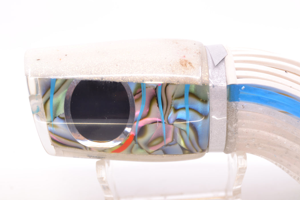 Amaral Lures Abalone Shell Ice Blue Stripes White Back Diamondback 12" 7oz