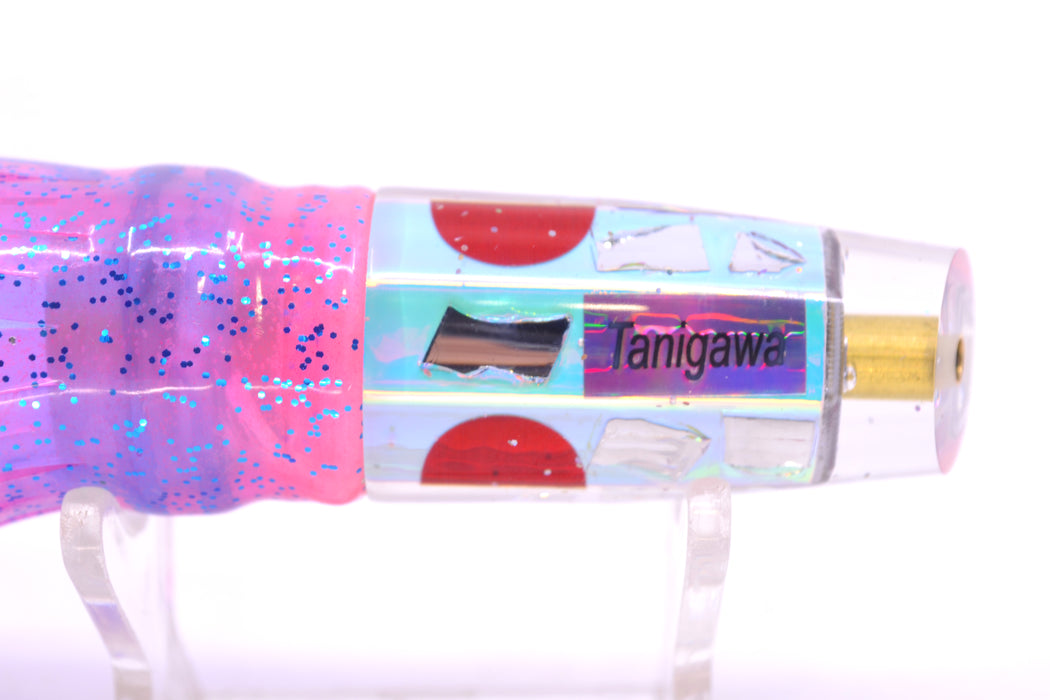 Tanigawa Lures Ice Rainbow Cracked Glass Red Eyes Small Slant 7" 4oz Skirted Pink/Blue