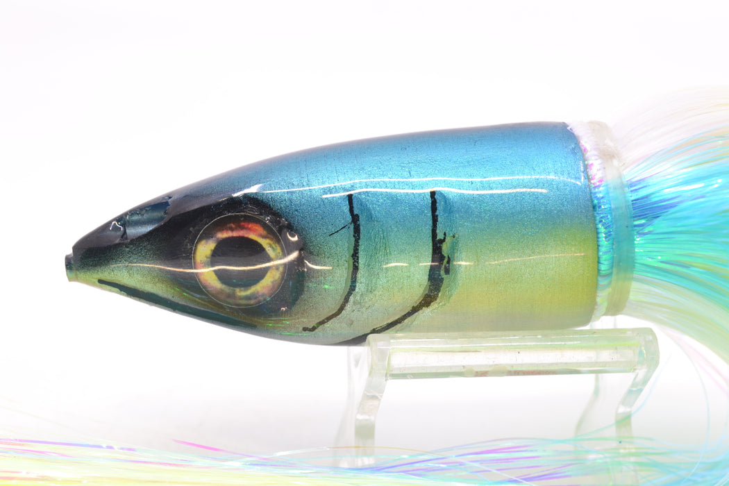 Tsutomu Lures Black-Ice Blue-White Jetted Kona Dragon 9"+ 8oz Strobez Feathersword