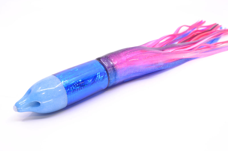 Jackpot Lures Blue Pearl Nose Rainbow Swirl 4-Hole Big Blue 12" 14.5oz Skirted Purple-Blue