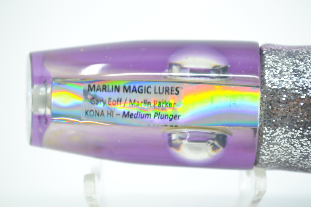 Marlin Magic White Awabi Pearl Purple Back Doll Eyes Medium Plunger 10" 7.7oz Skirted