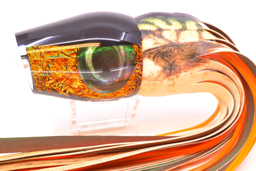 Moyes Lures Orange Dichro Black Back Taxi Eyes XL Sumo 16" 16.4oz ALV Vinyl Mackerel