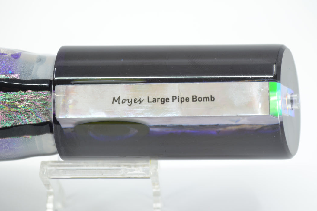 Moyes Lures Paua-Awabi Pearl Black-Purple Back Large Pipe Bomb 14" 12.3oz Skirted