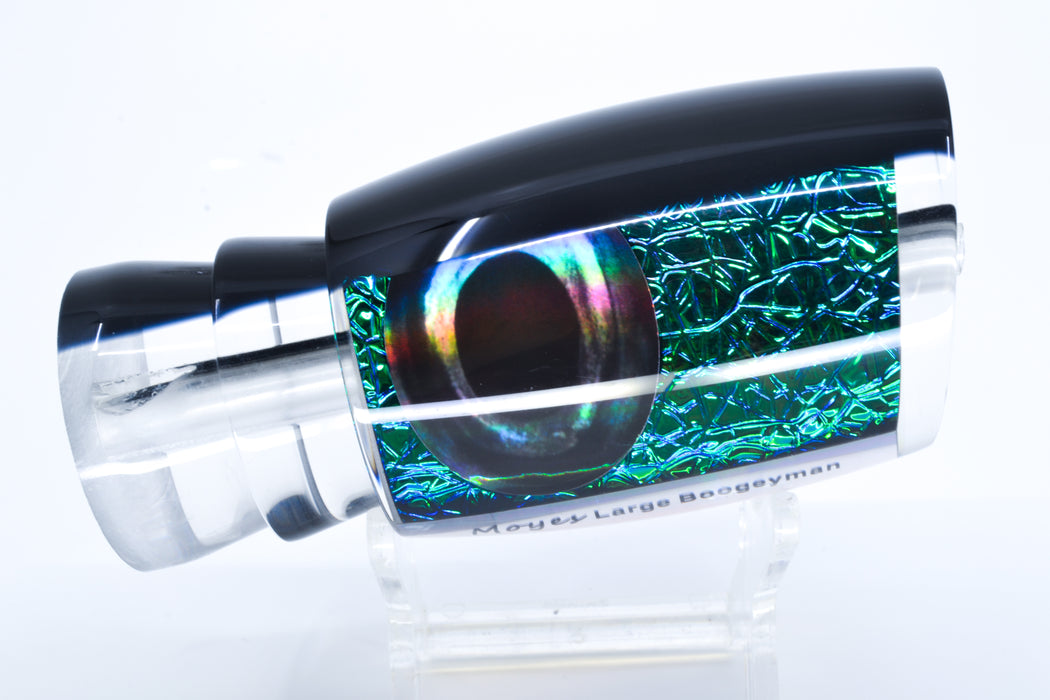 Moyes Lures Blue-Green Oil Slick Black Back Large Boogeyman 14" 6.4oz