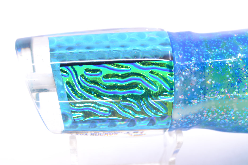 Marlin Magic Ice Blue-Akule Lava Ruckus 12" 11.3oz Skirted Blue Dots/Green GZE