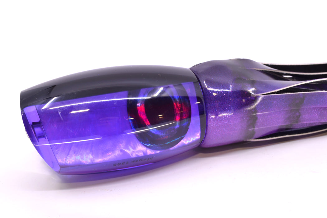 Moyes Lures Purple MOP Black Back Taxi Eyes 1305 16" 14oz Fire Tailz Vinyl Grape Juice