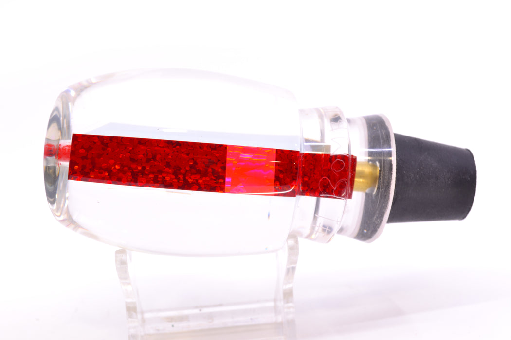 Aloha Lures Clear Mirrored Red Rainbow Back Bamboocha 12" 6.7oz