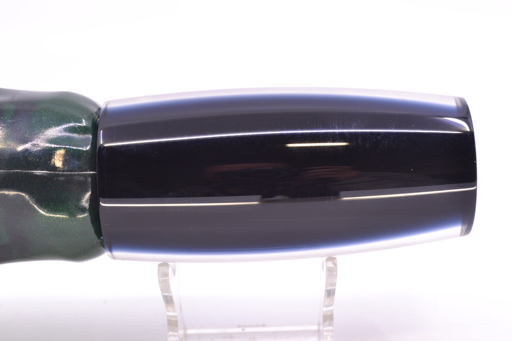 Moyes Lures Black Pearl Black Back Taxi Eyes XL Shotgun 14" 11oz FT Vinyl Green Tiger GZE