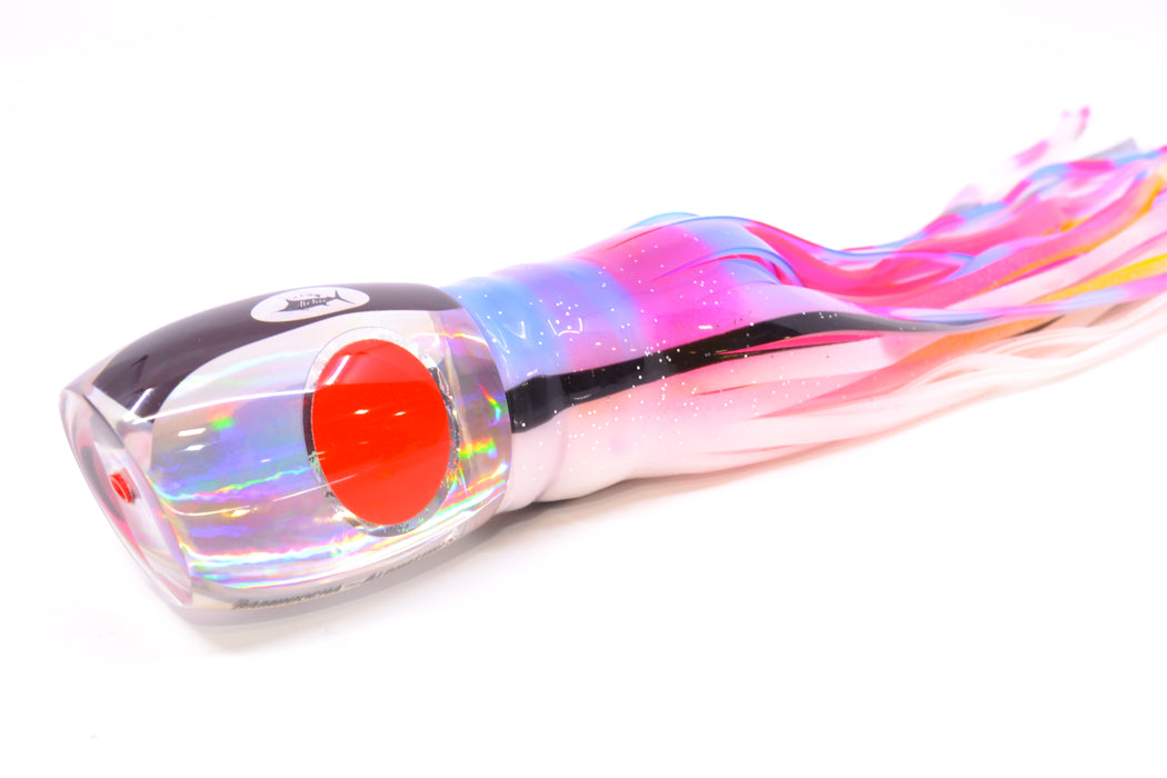 Aloha Lures Silver Rainbow Black Back Red Eyes Bamboocha 12" 11.5oz Skirted Gay Bob