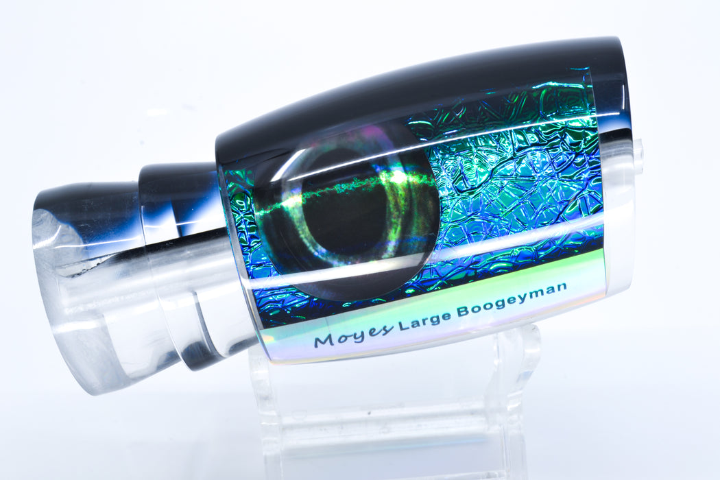 Moyes Lures Blue-Green Oil Slick Black Back Large Boogeyman 14" 6.4oz