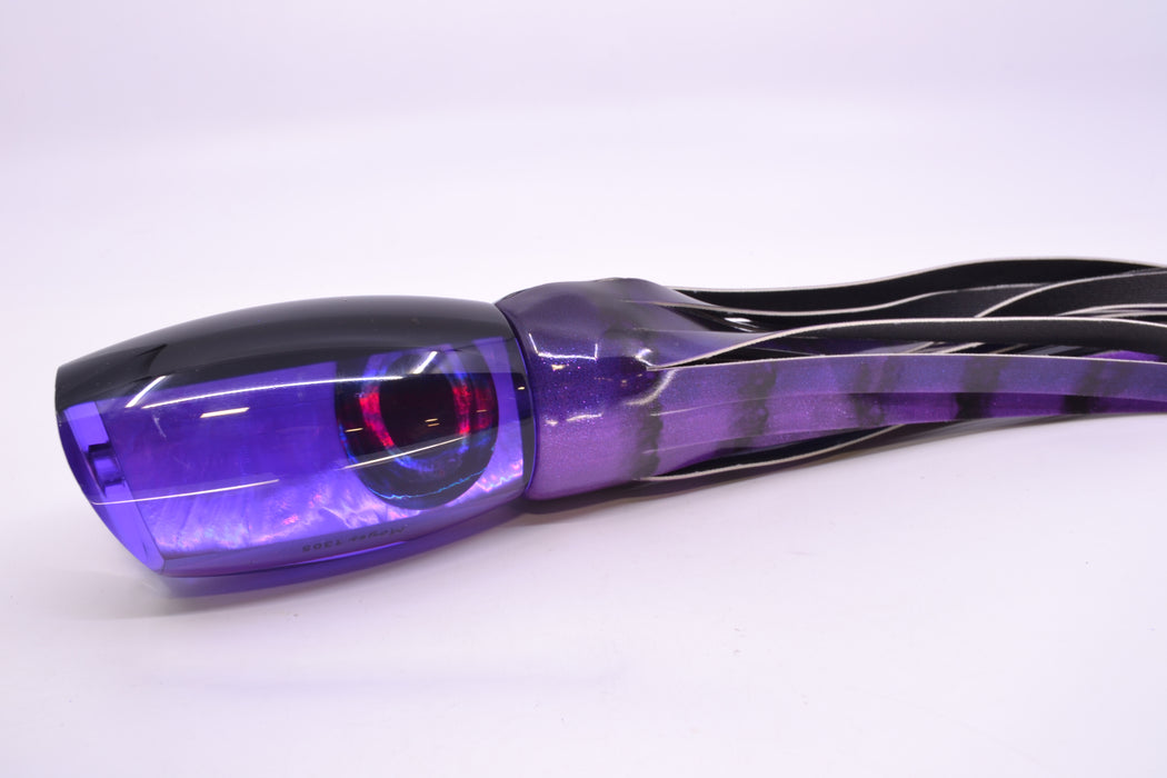Moyes Lures Purple MOP Black Back Taxi Eyes 1305 16" 14oz Fire Tailz Vinyl Grape Juice