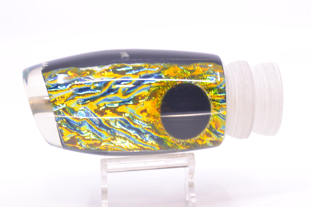 Coggin Lures Yellow-Blue Dichro Black-Yellow Eyes Maui Plunger 14" 9oz