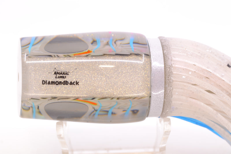 Amaral Lures Abalone Shell Ice Blue Stripes White Back Diamondback 12" 7oz