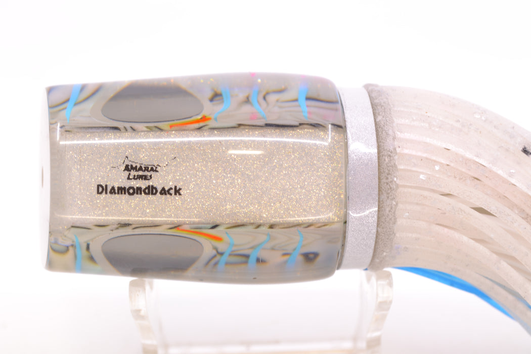 Amaral Lures Abalone Shell Ice Blue Stripes White Back Diamondback 12" 7oz