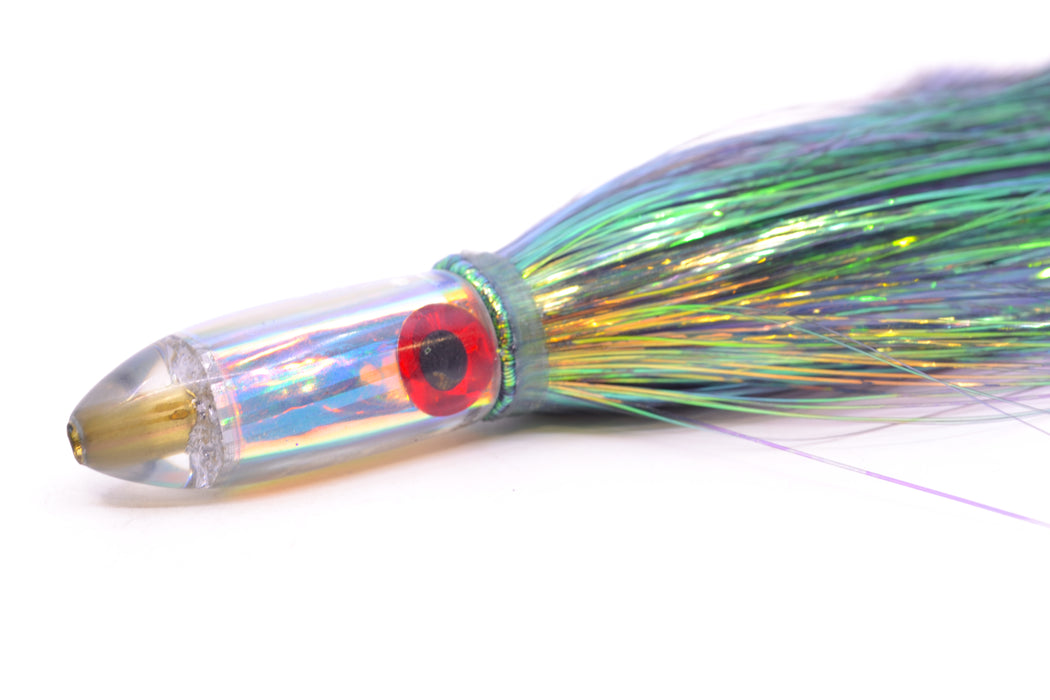 Coggin Lures Rainbow Stripes Peanut Dart 4.5" 1.5oz Flashabou Black/Light Blue GZE