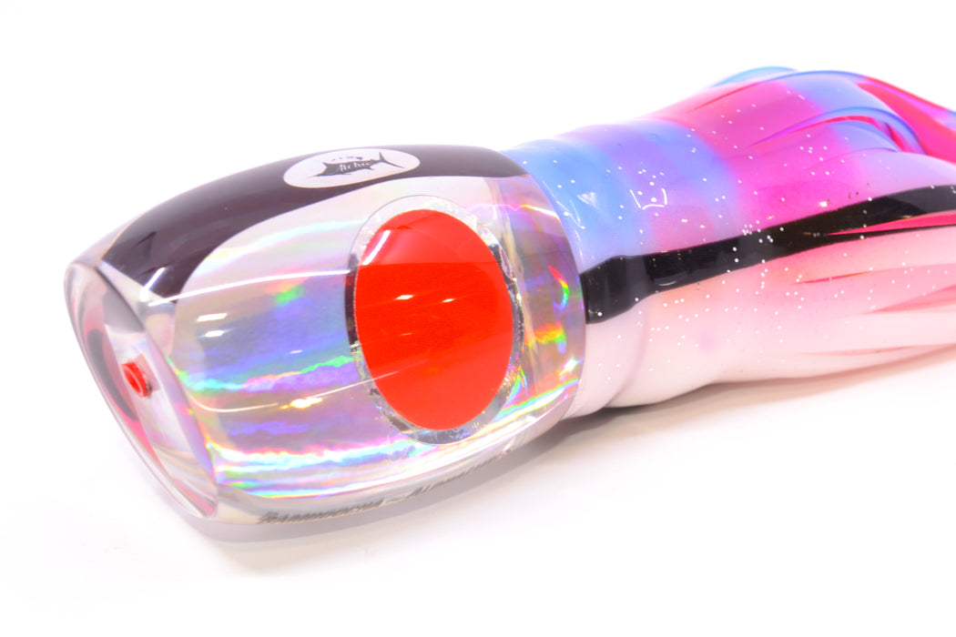 Aloha Lures Silver Rainbow Black Back Red Eyes Bamboocha 12" 11.5oz Skirted Gay Bob