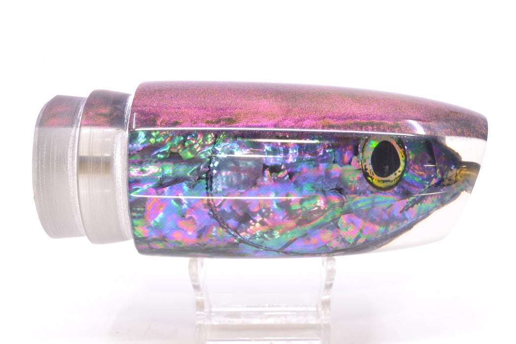 Ali'i Kai Lures Purple-Blue Shell Purple-Gold Chameleon Back Fish Head XL Plunger 16" 14oz GZE