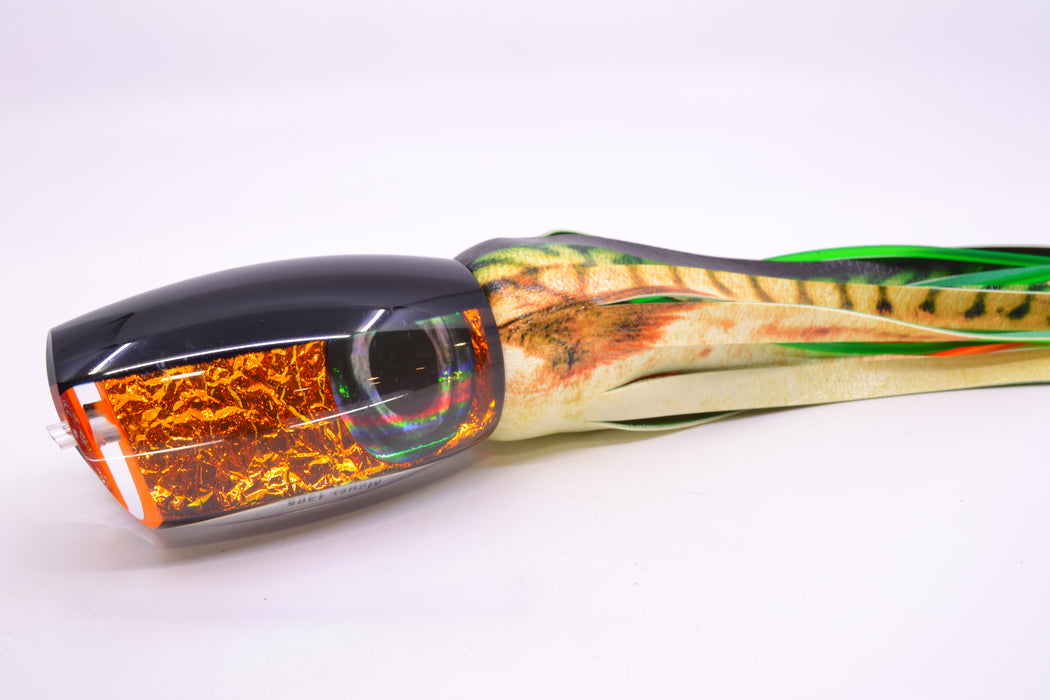 Moyes Lures Orange Dichro Black Back 1305 16" 15oz ALV Vinyl Fire Mackerel