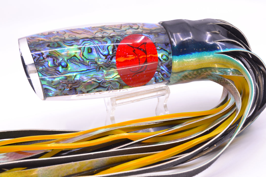 Bonze Lures Paua Shell Red Eyes Violator 14" 14.6oz Fire Tailz Vinyl Yellowfin