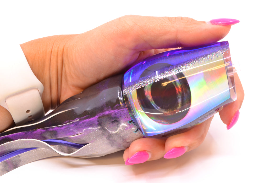 Moyes Lures Silver Rainbow Purple-Silver Back Large Sumo 14" 10.3oz FT Vinyl Purple Drip