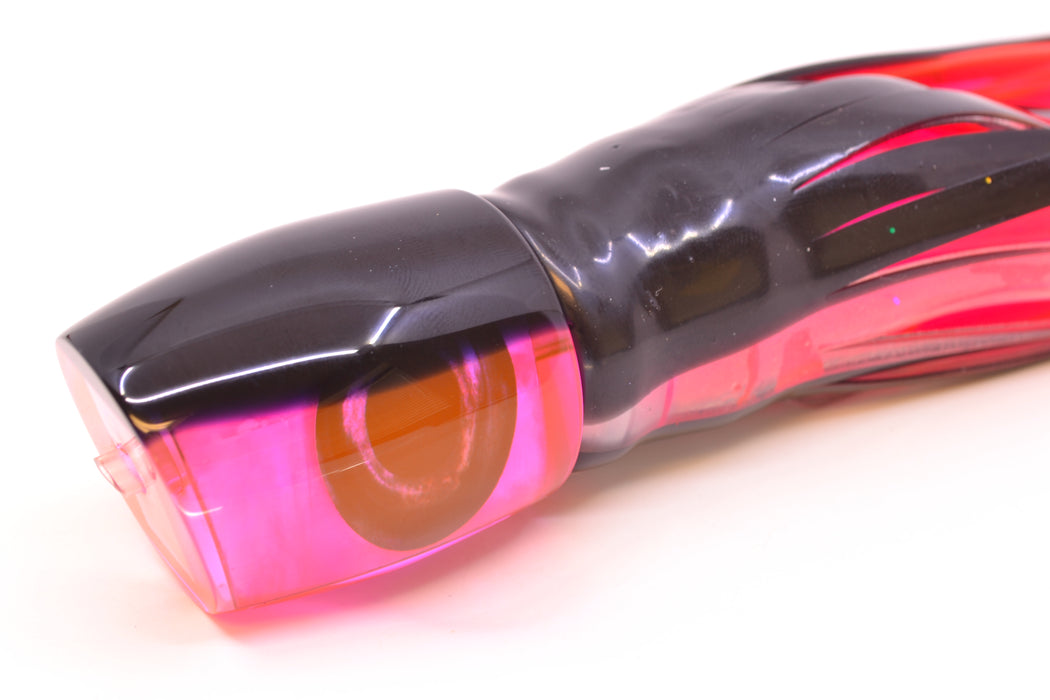 Moyes Lures Pink MOP Black Back Taxi Eyes Medium J-Boy 12" 7oz Skirted Skipjack/Pink