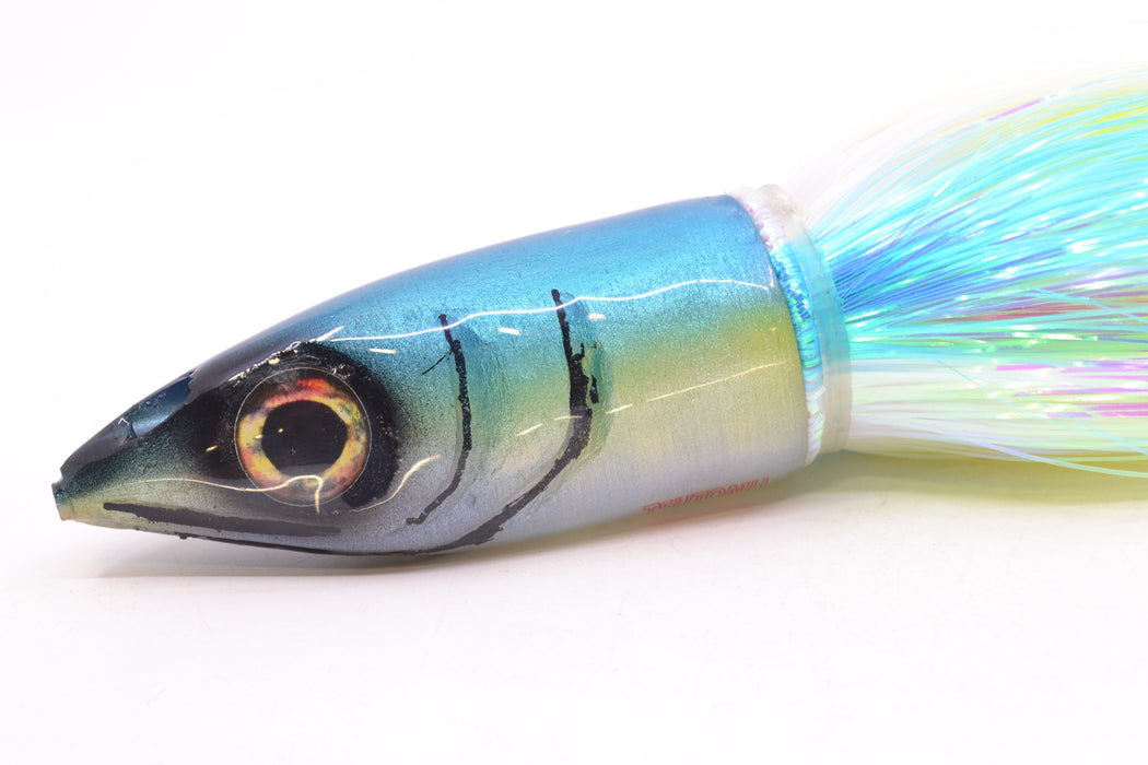 Tsutomu Lures Black-Ice Blue-White Jetted Kona Dragon 9"+ 8oz Strobez Feathersword