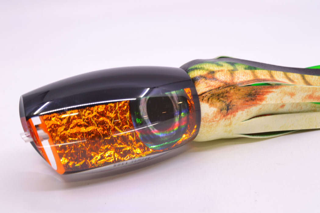 Moyes Lures Orange Dichro Black Back 1305 16" 15oz ALV Vinyl Fire Mackerel