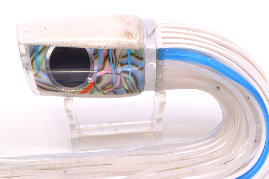 Amaral Lures Abalone Shell Ice Blue Stripes White Back Diamondback 12" 7oz