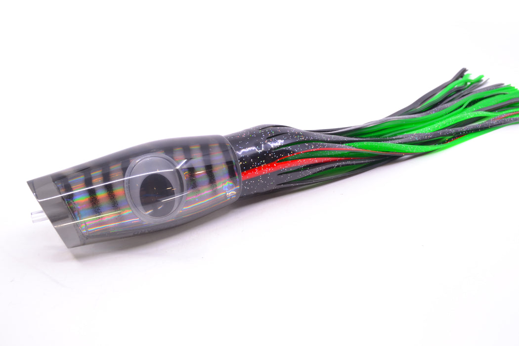 Big T Lures Smoke Rainbow Pearl Black Striped Back Leopard 12" 10.7oz Skirted Black GZE