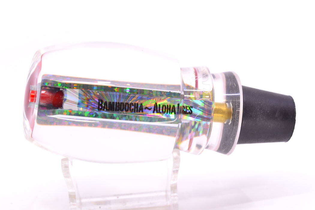 Aloha Lures Clear Mirrored Red Rainbow Back Bamboocha 12" 6.7oz