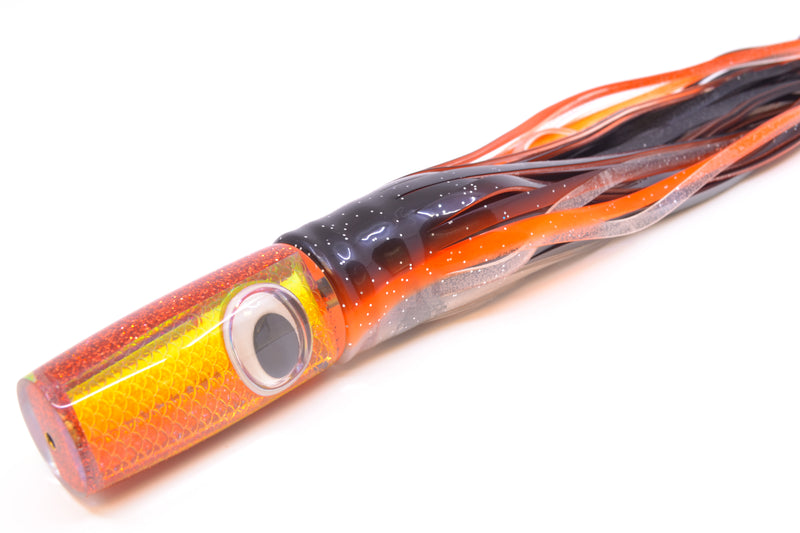 Koya Lures Rainbow Scale Orange Pearl Hard Head 9" 4oz Skirted Black-Orange-Clear