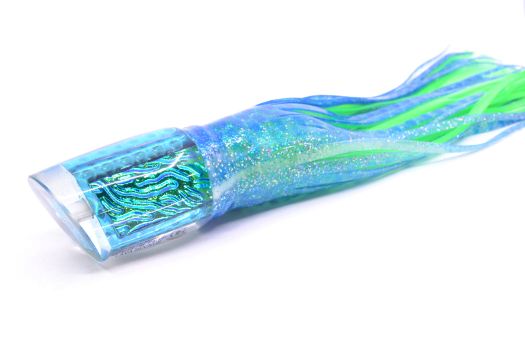 Marlin Magic Ice Blue-Akule Lava Ruckus 12" 11.3oz Skirted Blue Dots/Green GZE
