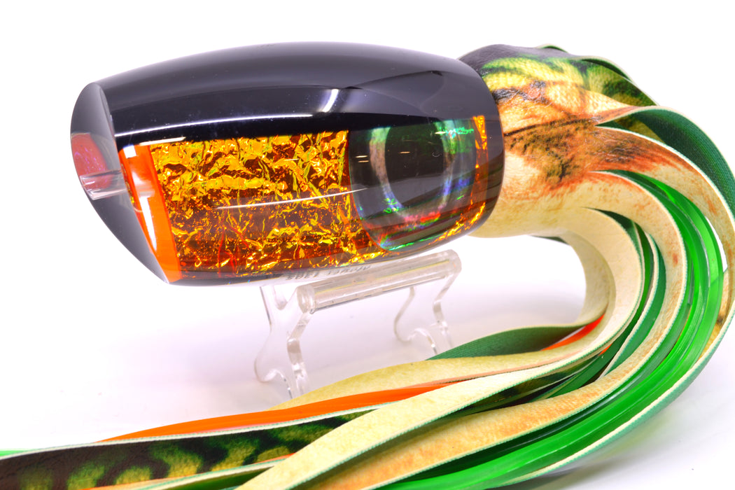 Moyes Lures Orange Dichro Black Back 1305 16" 15oz ALV Vinyl Fire Mackerel