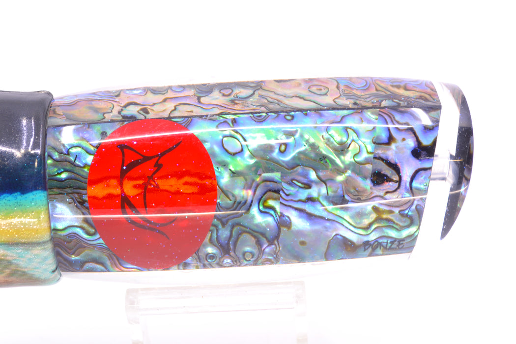 Bonze Lures Paua Shell Red Eyes Violator 14" 14.6oz Fire Tailz Vinyl Yellowfin