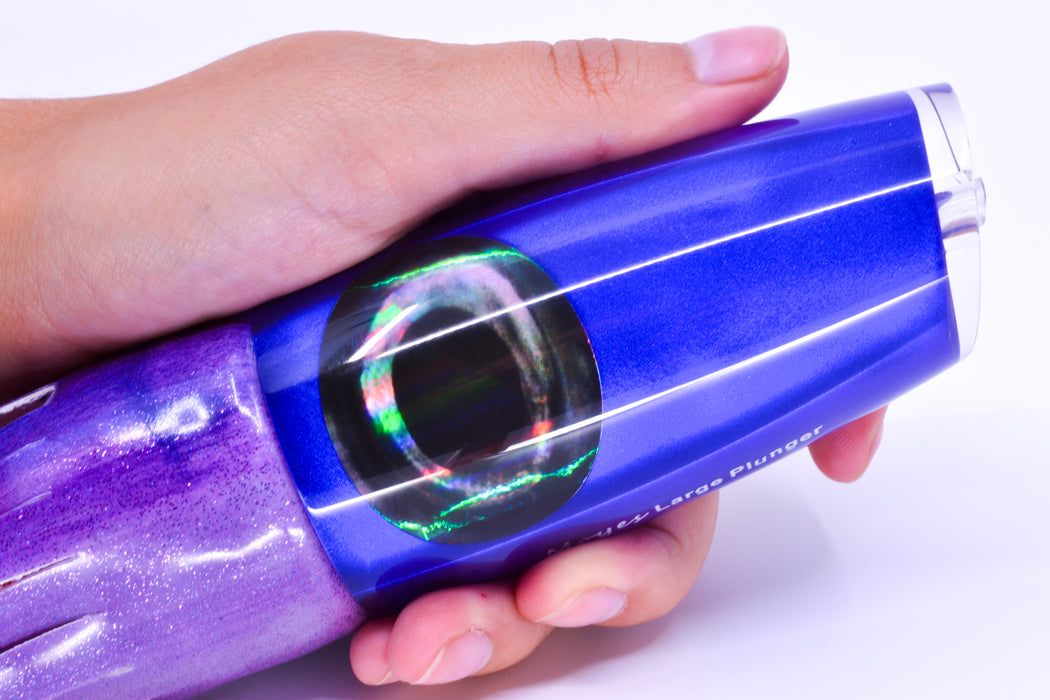 Moyes Lures Purple Pearl Taxi Eyes Large Plunger 14" 11oz FT Vinyl Purple Eclipse
