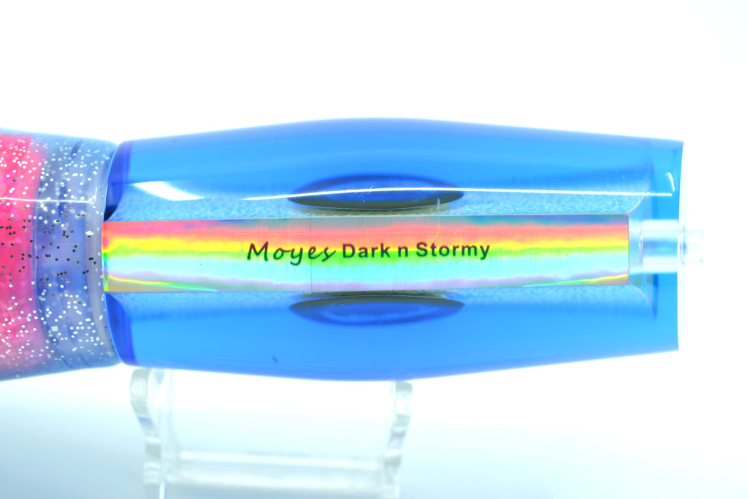 Moyes Lures Glow White Oil Slick Blue Back Dark-N-Stormy 14" 12.2oz Skirted