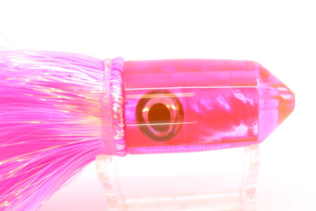 Moyes Lures Pink MOP 2-Hole Small Sniper Jet 9" 5.7oz Strobez Pink/White
