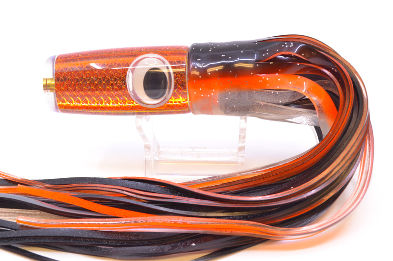 Koya Lures Rainbow Scale Orange Pearl Hard Head 9" 4oz Skirted Black-Orange-Clear