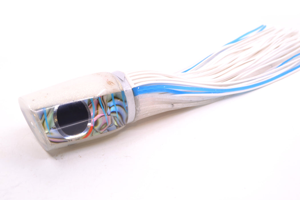 Amaral Lures Abalone Shell Ice Blue Stripes White Back Diamondback 12" 7oz