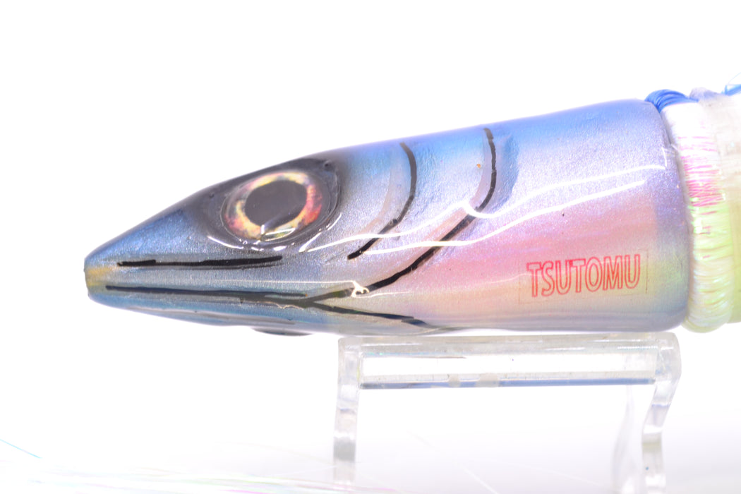 Tsutomu Lures Blue-White Jetted Kona Dragon 9"+ 8oz Strobez Blue-White/Chartreuse