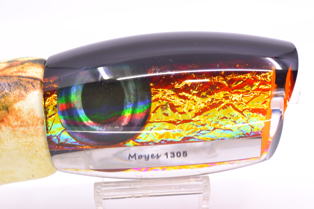 Moyes Lures Orange Dichro Black Back 1305 16" 15oz ALV Vinyl Fire Mackerel