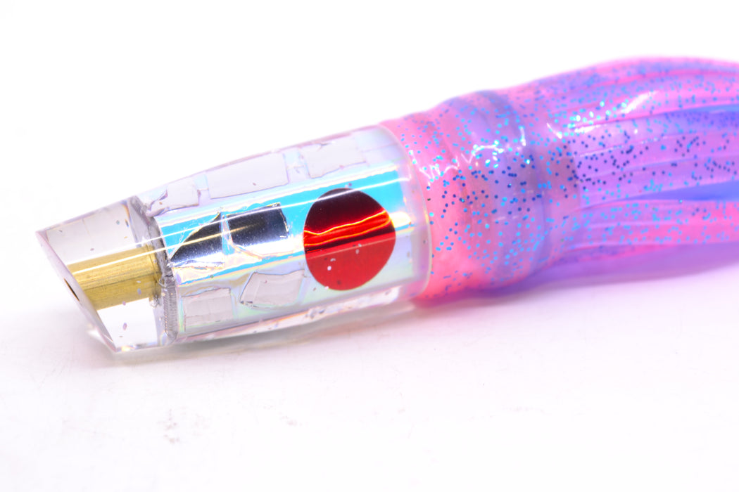 Tanigawa Lures Ice Rainbow Cracked Glass Red Eyes Small Slant 7" 4oz Skirted Pink/Blue