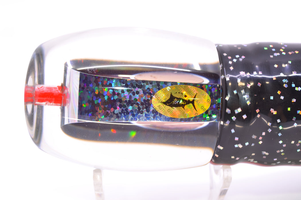 Aloha Lures Black Rainbow Red Eyes Bamboocha 12" 11.5oz Skirted Black/Rainbow GZE