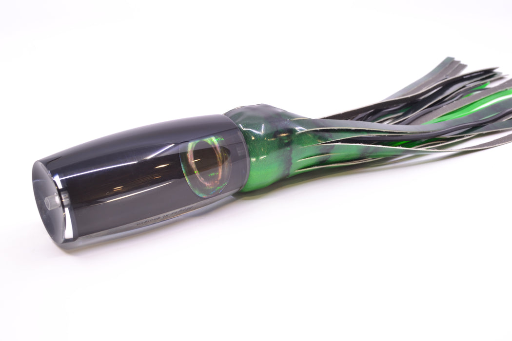 Moyes Lures Black Pearl Black Back Taxi Eyes XL Shotgun 14" 11oz FT Vinyl Green Tiger GZE