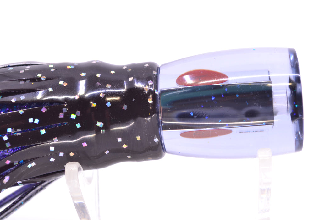 Bonze Lures Smoke Mirrored Red Eyes Rambo 7" 3oz Skirted Black/Purple-Blue